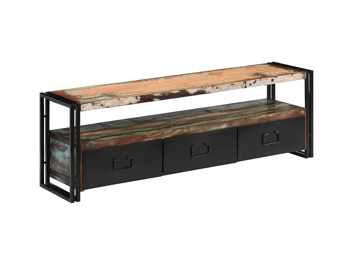 Claire-Aurore  Meuble TV Bois de récupération massif 120 x 30 x 40 cm