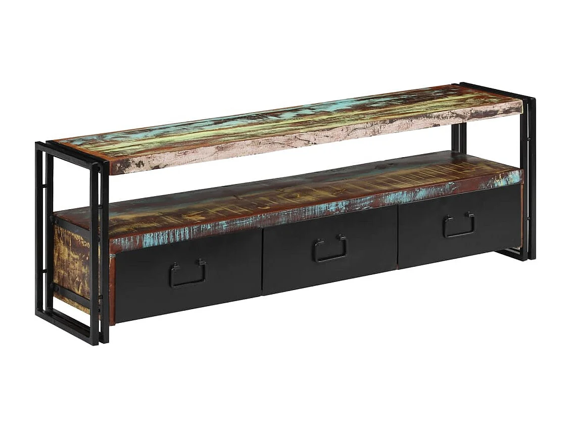 Claire-Aurore  Meuble TV Bois de récupération massif 120 x 30 x 40 cm