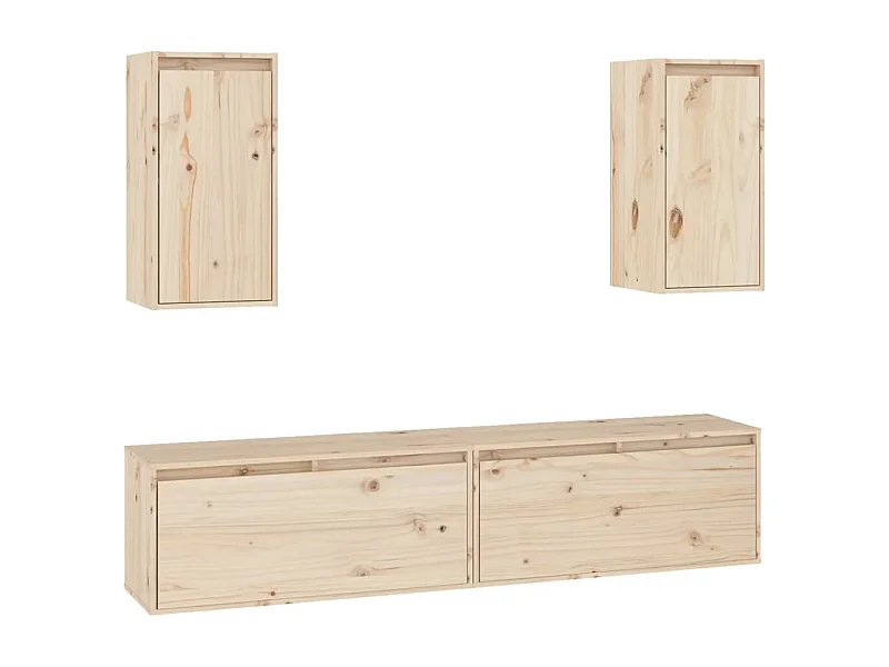 Dirkin  Meubles TV 4 pcs Bois massif de pin