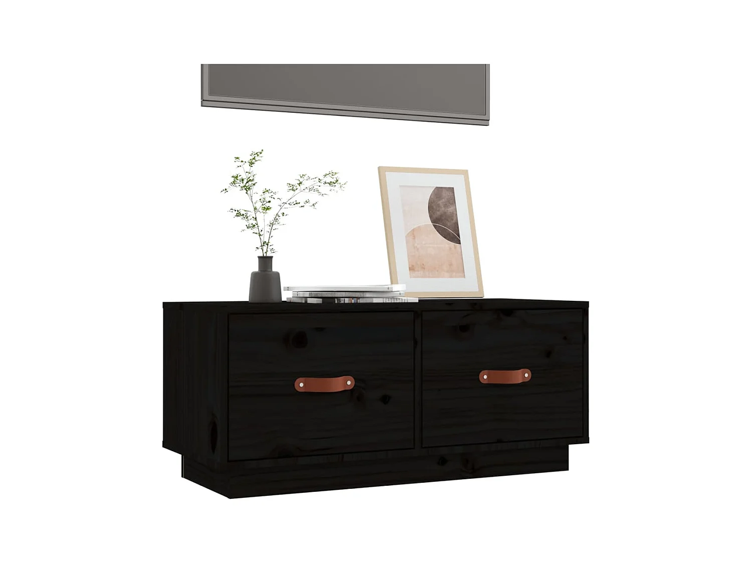 Rorik  Tv-meubel 80x34x35 cm massief grenenhout zwart