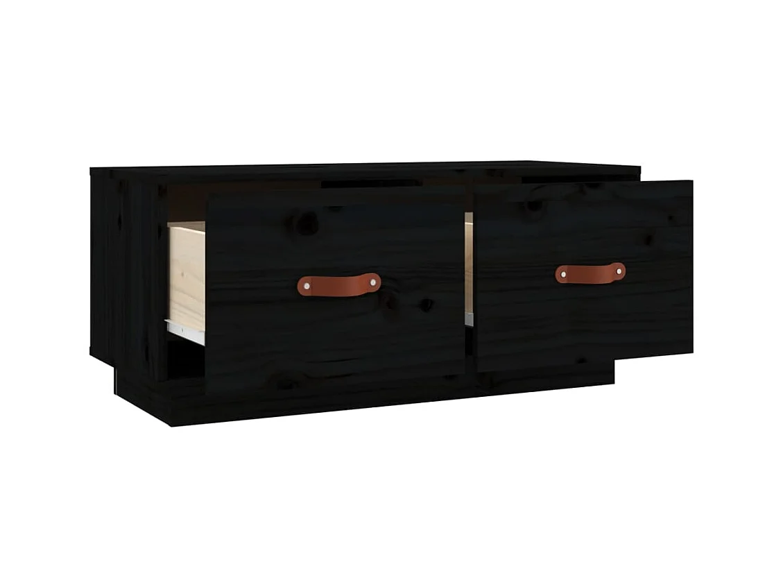 Rorik  Tv-meubel 80x34x35 cm massief grenenhout zwart