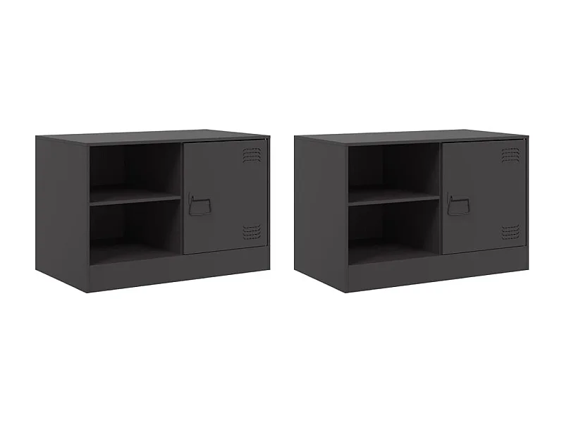 Borrego Springs  Meubles TV 2 pcs noir 67x39x44 cm acier