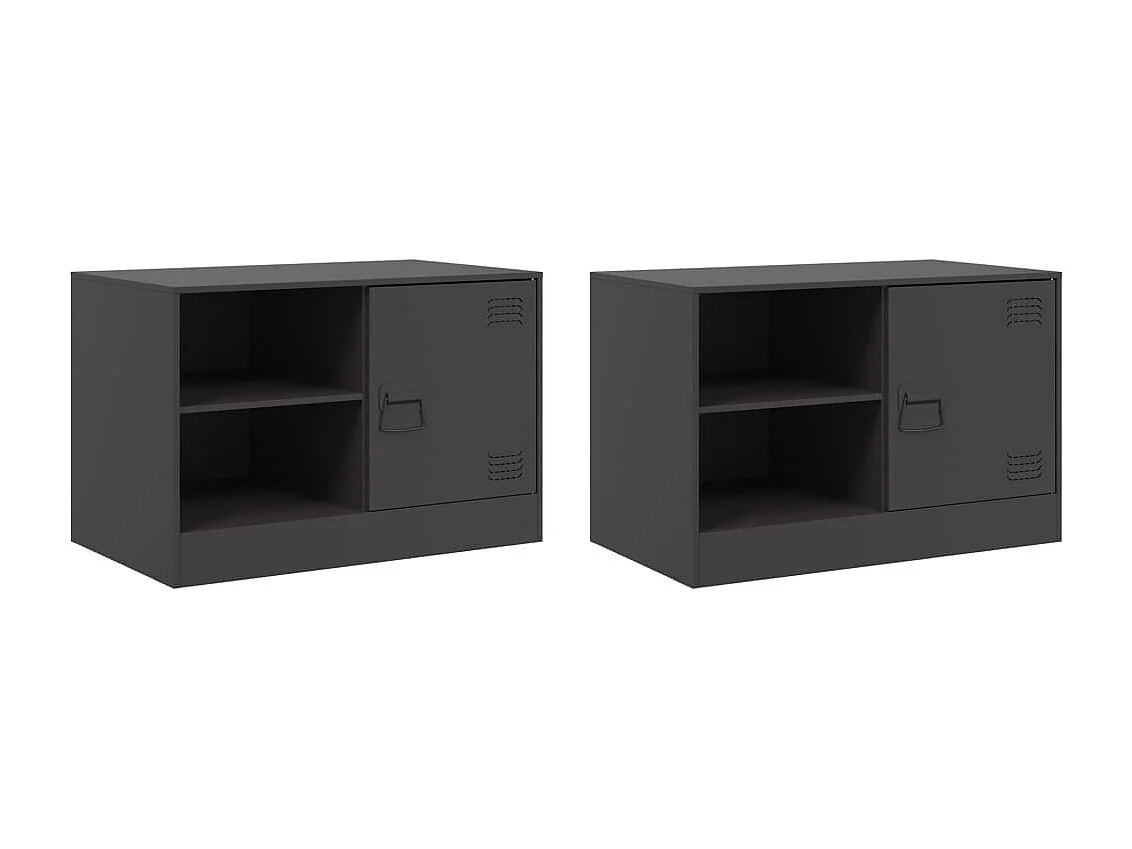 Borrego Springs  Muebles para TV 2 unidades acero negro 67x39x44 cm