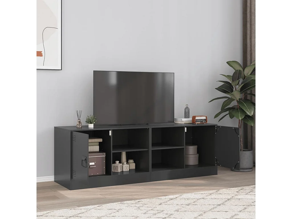 Borrego Springs  Muebles para TV 2 unidades acero negro 67x39x44 cm