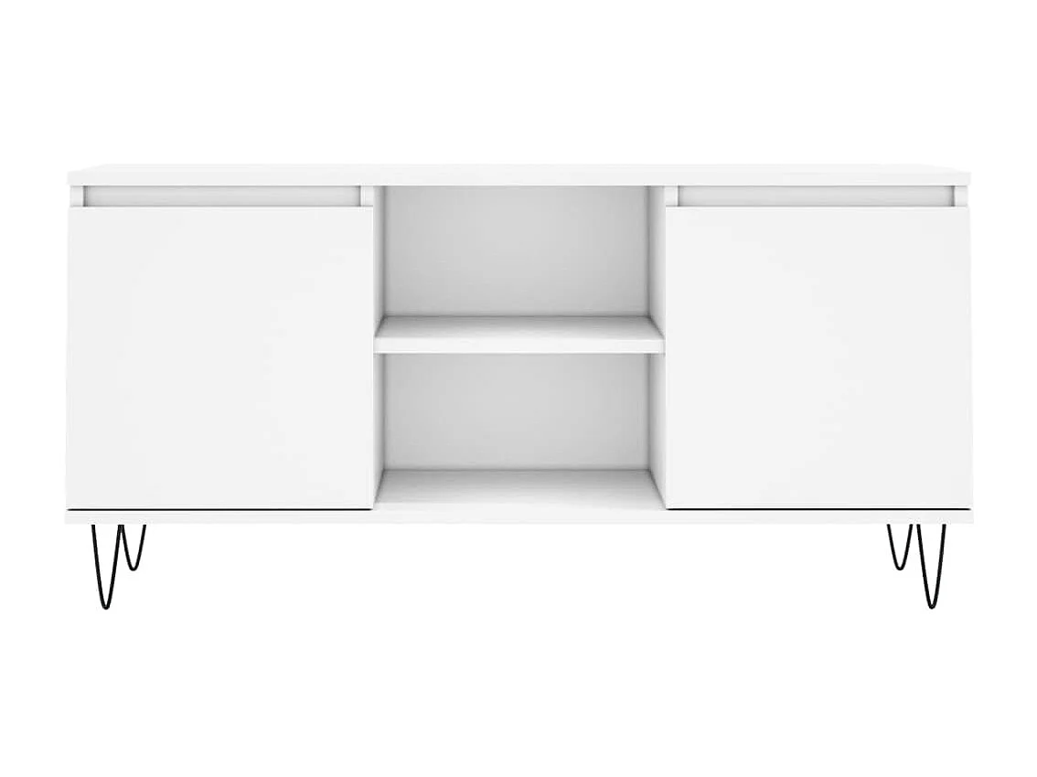 Ragnfrid  Meuble TV blanc 104x35x50 cm bois d'ingénierie