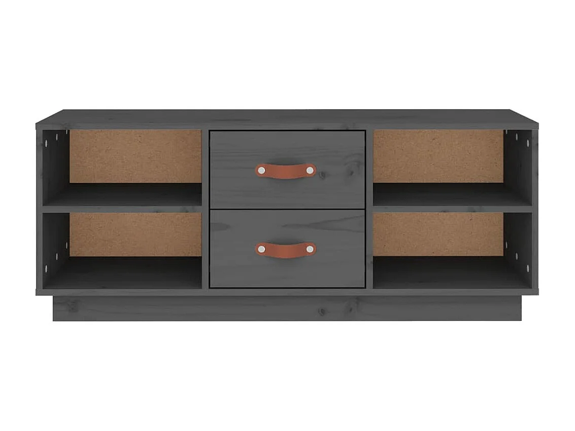 Malindra  Tv-meubel 100x34x40 cm massief grenenhout grijs