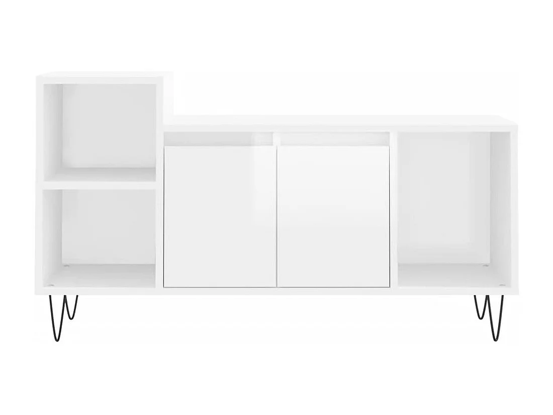 Erinor  Meuble TV Blanc brillant 100x35x55 cm Bois d'ingénierie