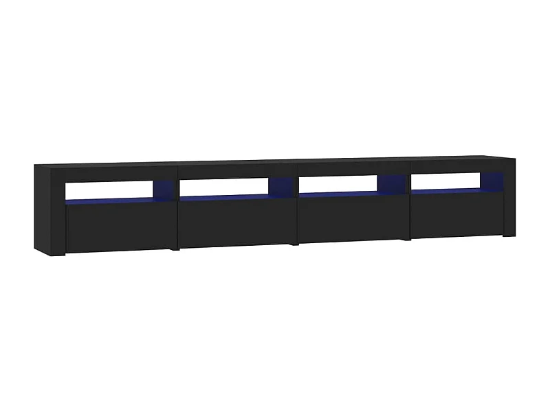 Cincinnatus  Meuble TV avec lumières LED Noir 240x35x40 cm