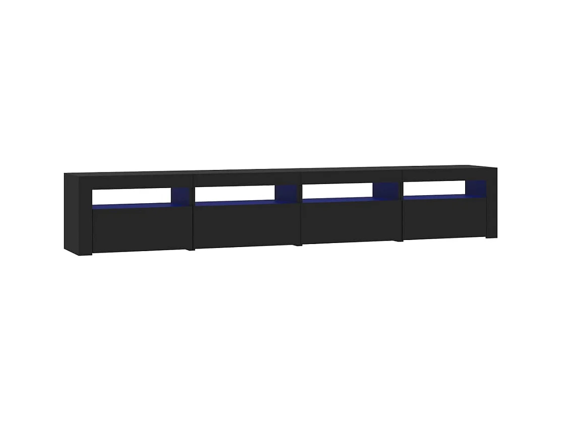 Cincinnatus  Meuble TV avec lumières LED Noir 240x35x40 cm