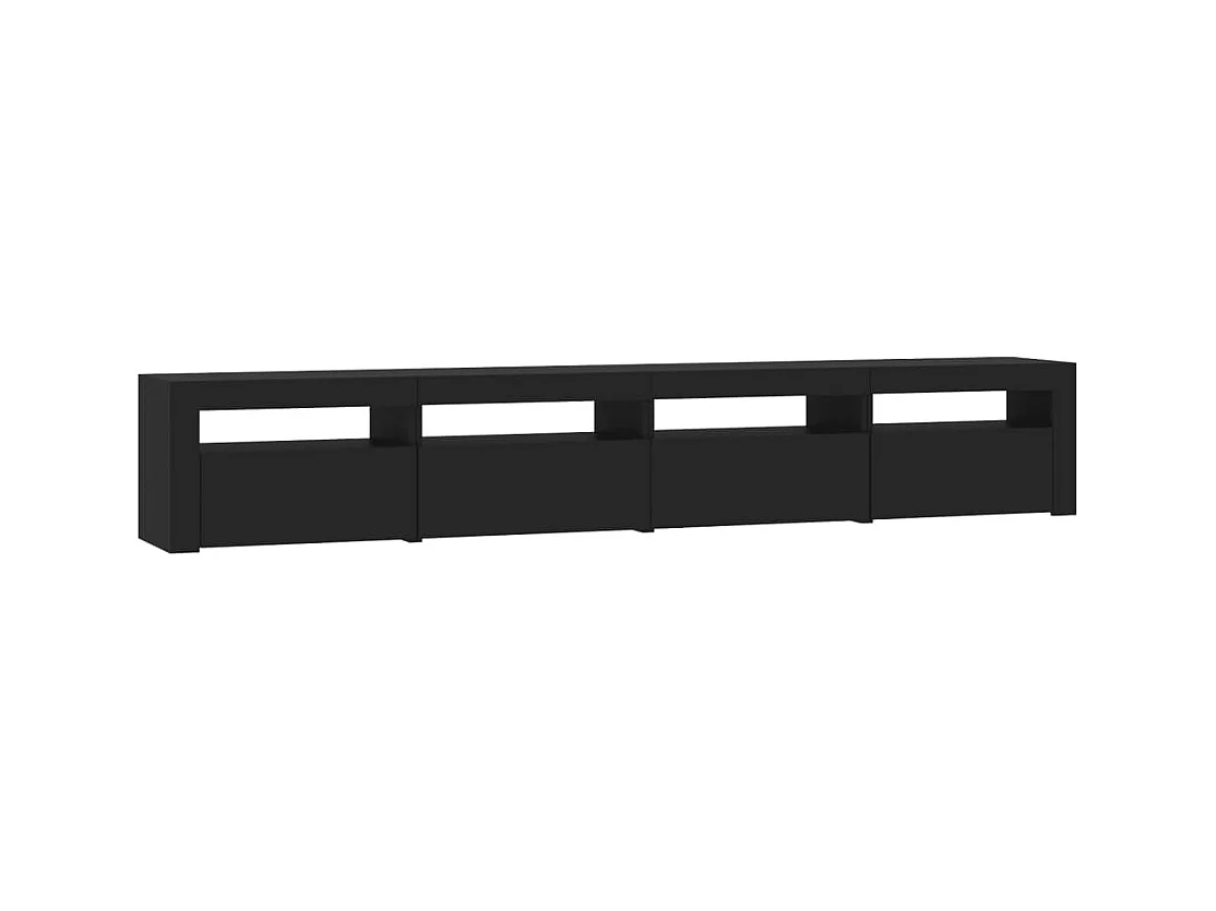 Cincinnatus  Meuble TV avec lumières LED Noir 240x35x40 cm