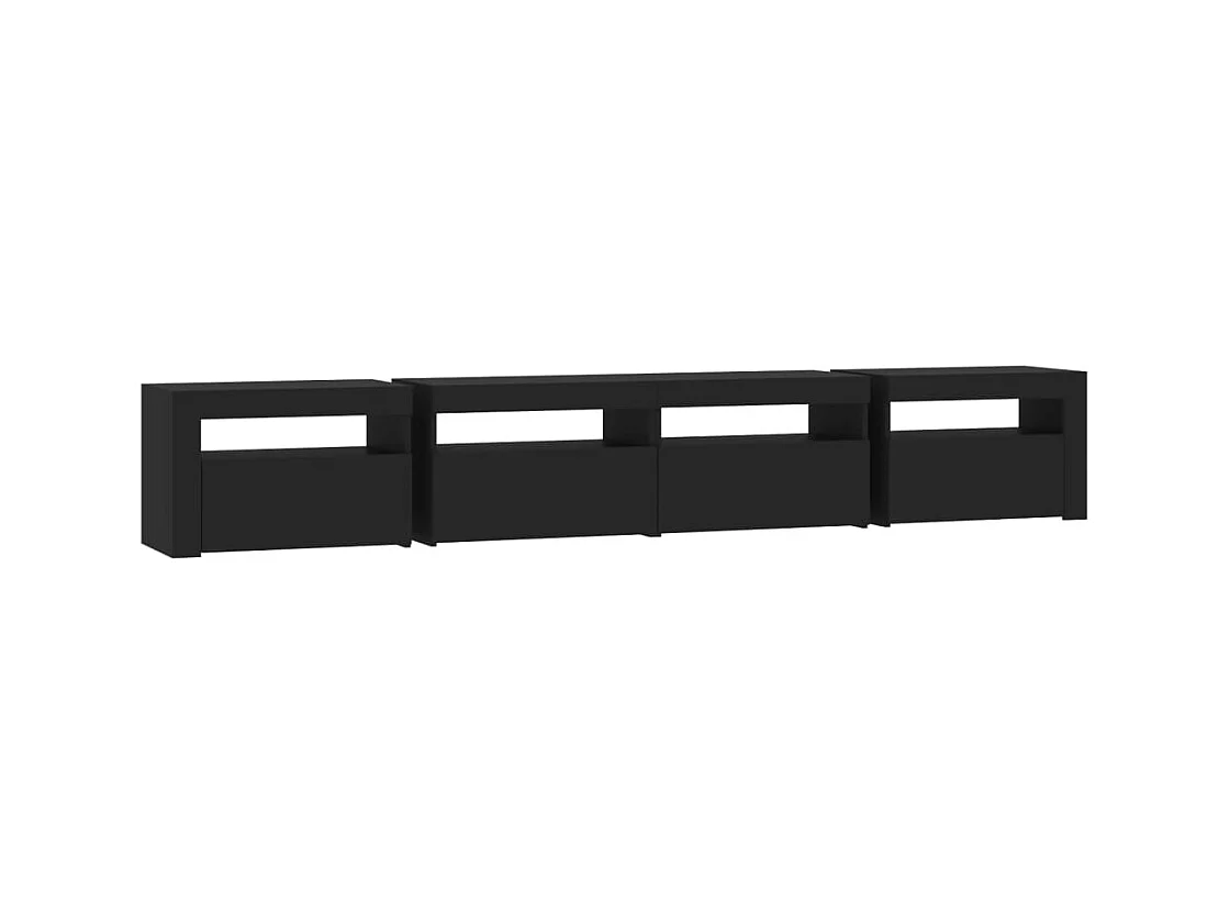 Cincinnatus  Meuble TV avec lumières LED Noir 240x35x40 cm