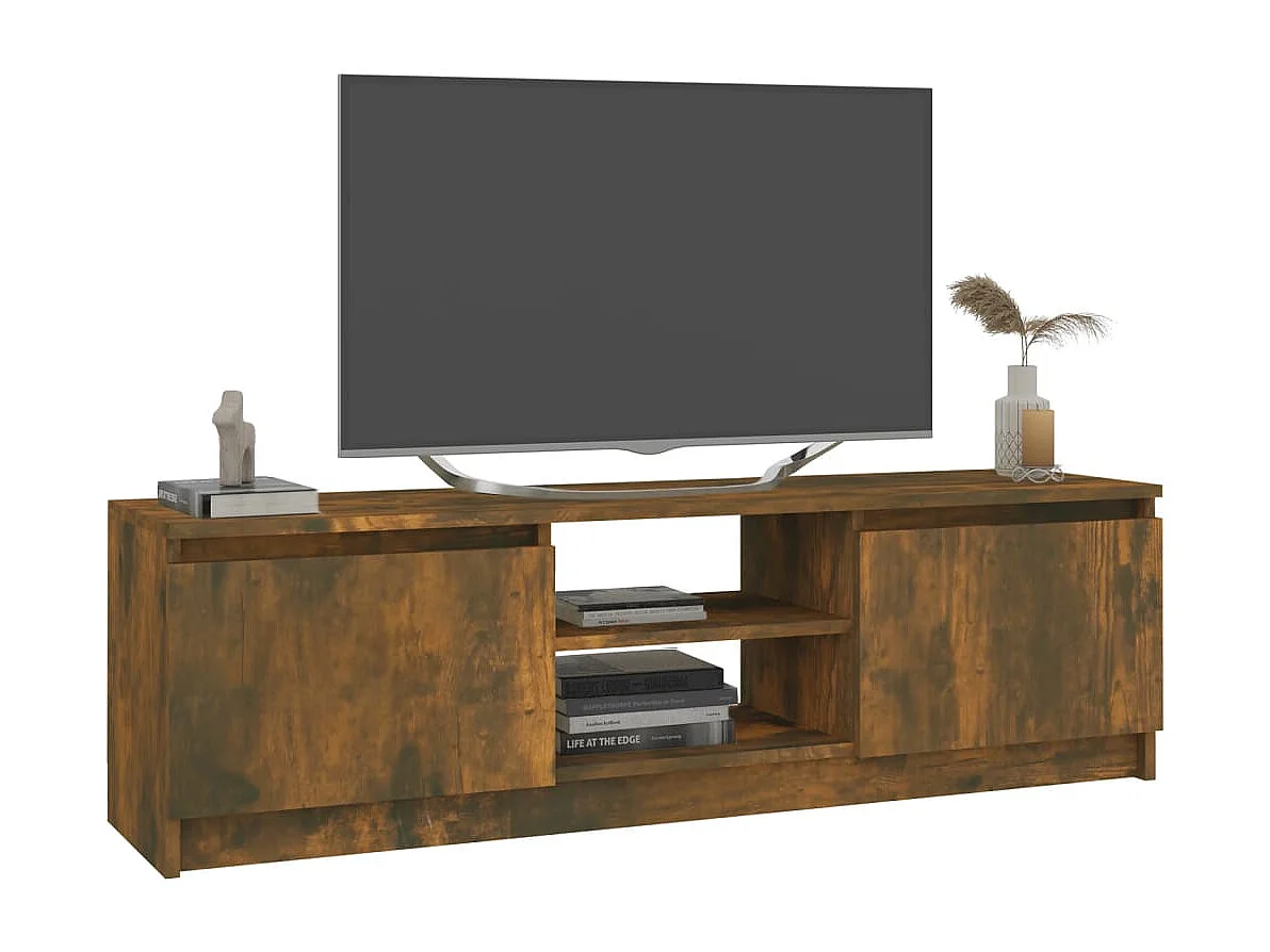 Gene Scott  Meuble TV Chêne fumé 120x30x35,5 cm Bois d'ingénierie