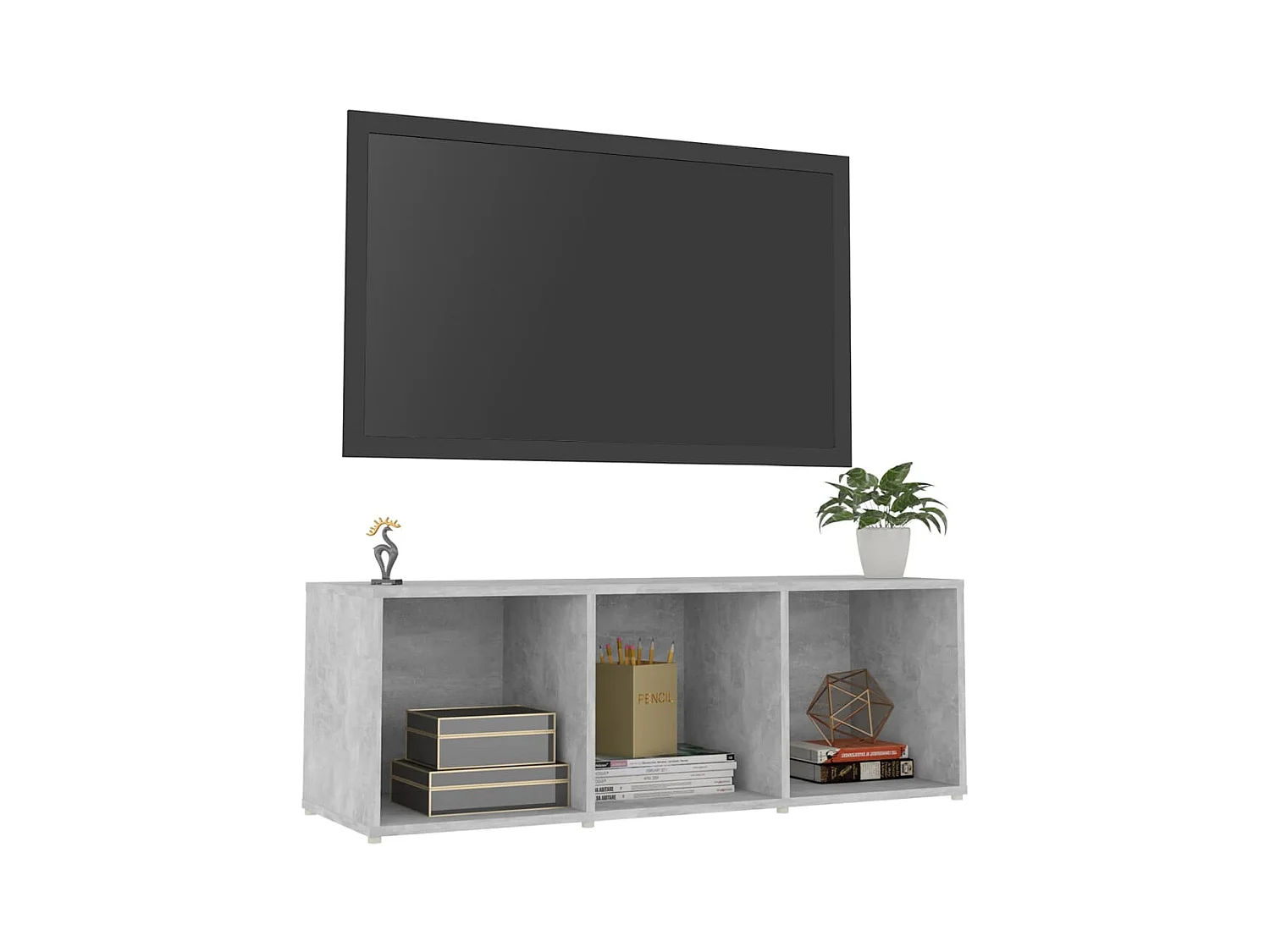 Cootehall  Mueble de TV madera contrachapada gris hormigón 107x35x37 cm