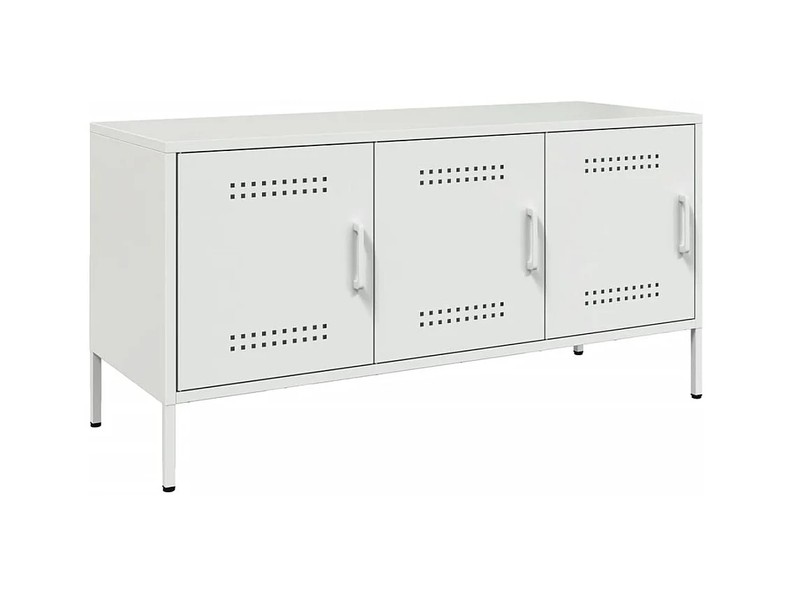 Yelda  Meuble TV blanc 100,5x39x50,5 cm acier