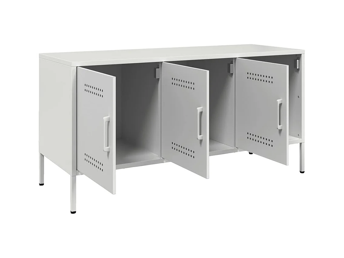 Yelda  Meuble TV blanc 100,5x39x50,5 cm acier