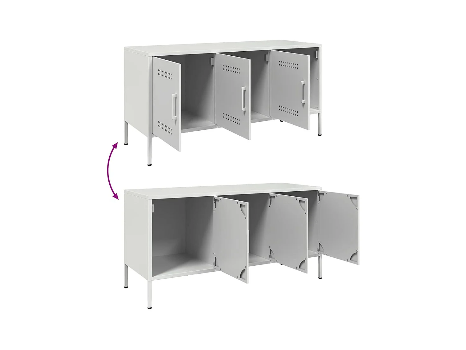 Yelda  Meuble TV blanc 100,5x39x50,5 cm acier