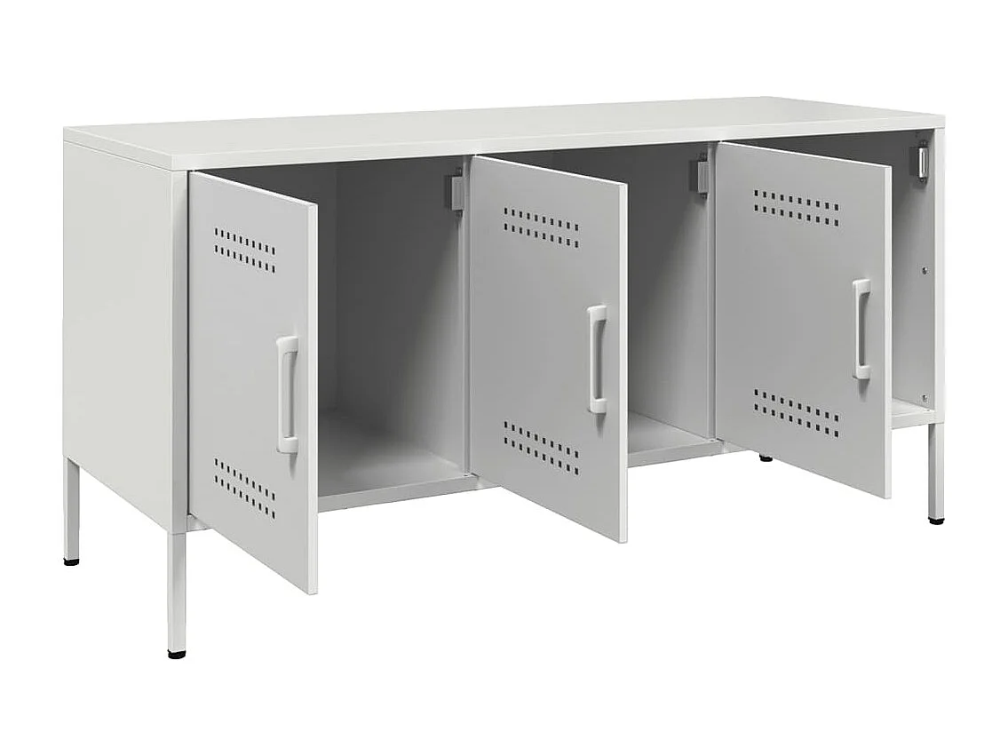 Yelda  Meuble TV blanc 100,5x39x50,5 cm acier