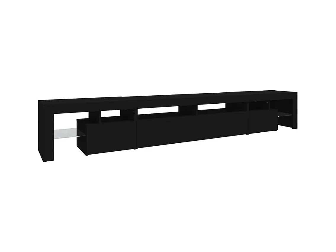 Tahlequah  Meuble TV avec lumières LED Noir 260x36,5x40 cm