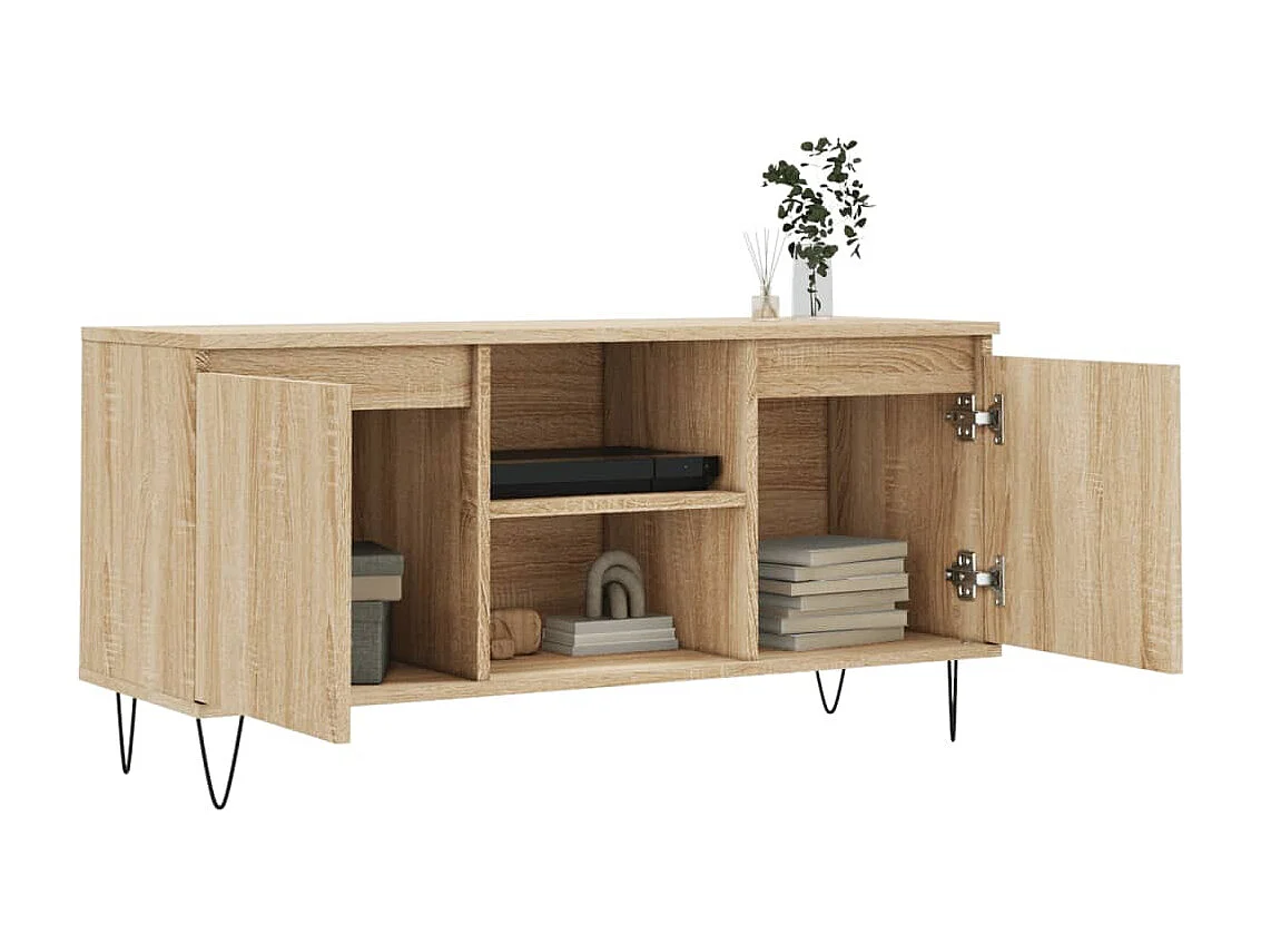 Ragnfrid  Meuble TV chêne sonoma 104x35x50 cm bois d'ingénierie