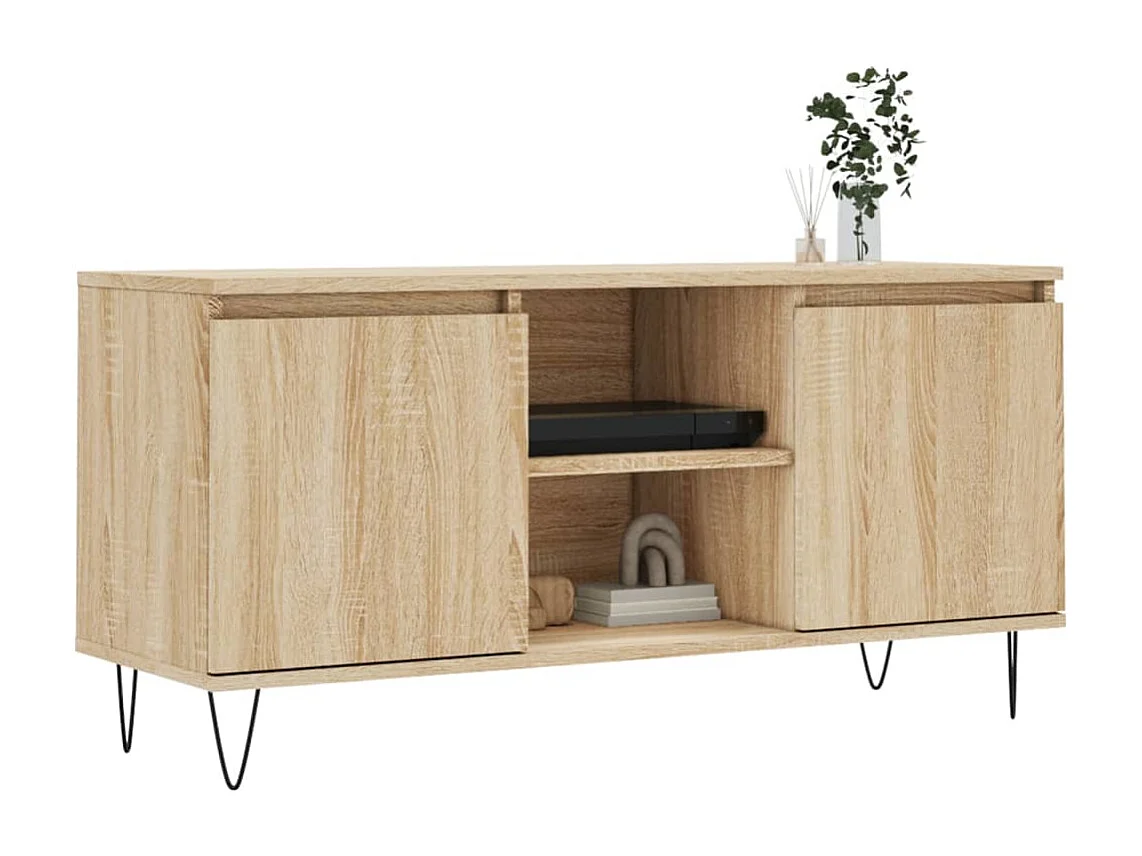 Ragnfrid  Meuble TV chêne sonoma 104x35x50 cm bois d'ingénierie