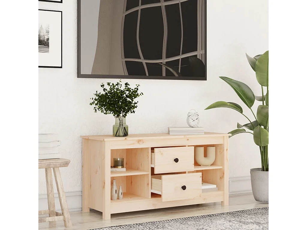 Cordele  Meuble TV 103x36,5x52 cm Bois de pin massif