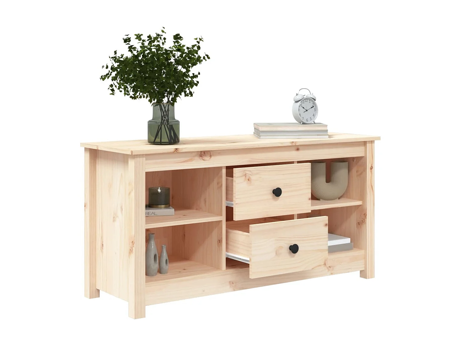 Cordele  Meuble TV 103x36,5x52 cm Bois de pin massif