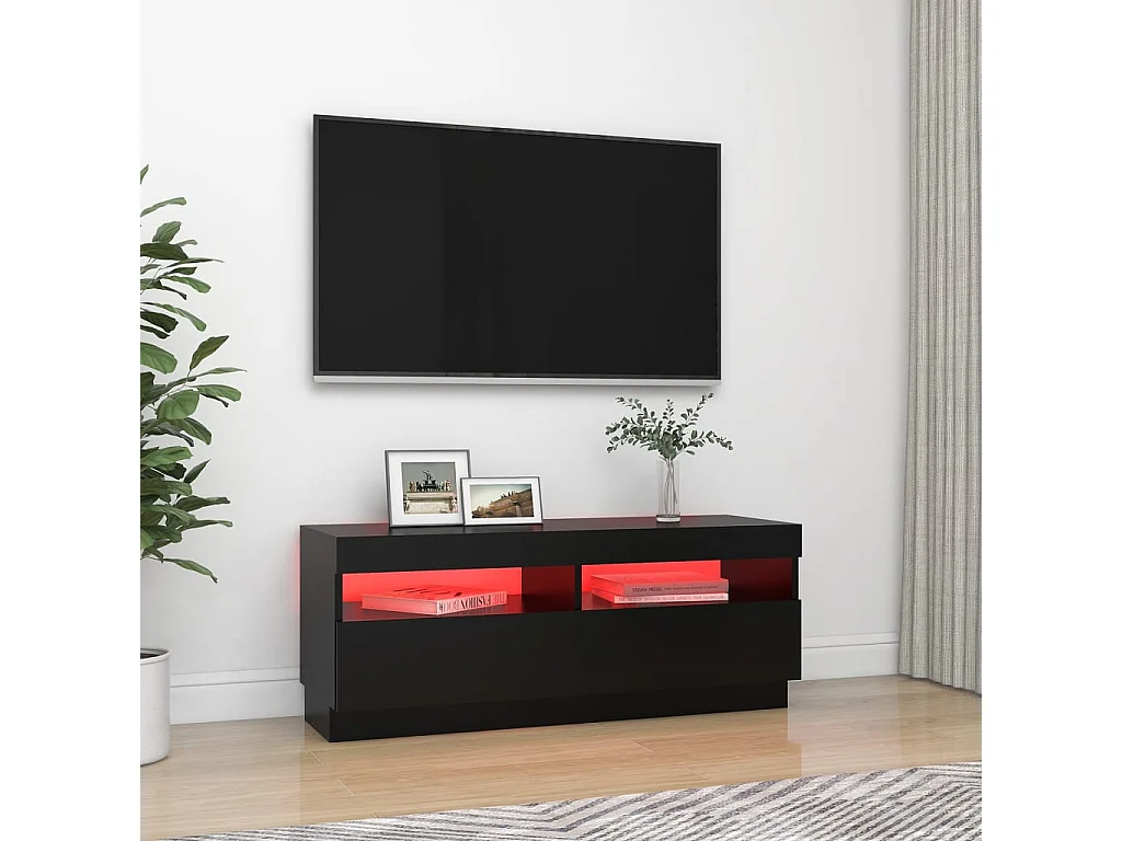 Roelant  Meuble TV avec lumières LED noir 100x35x40 cm
