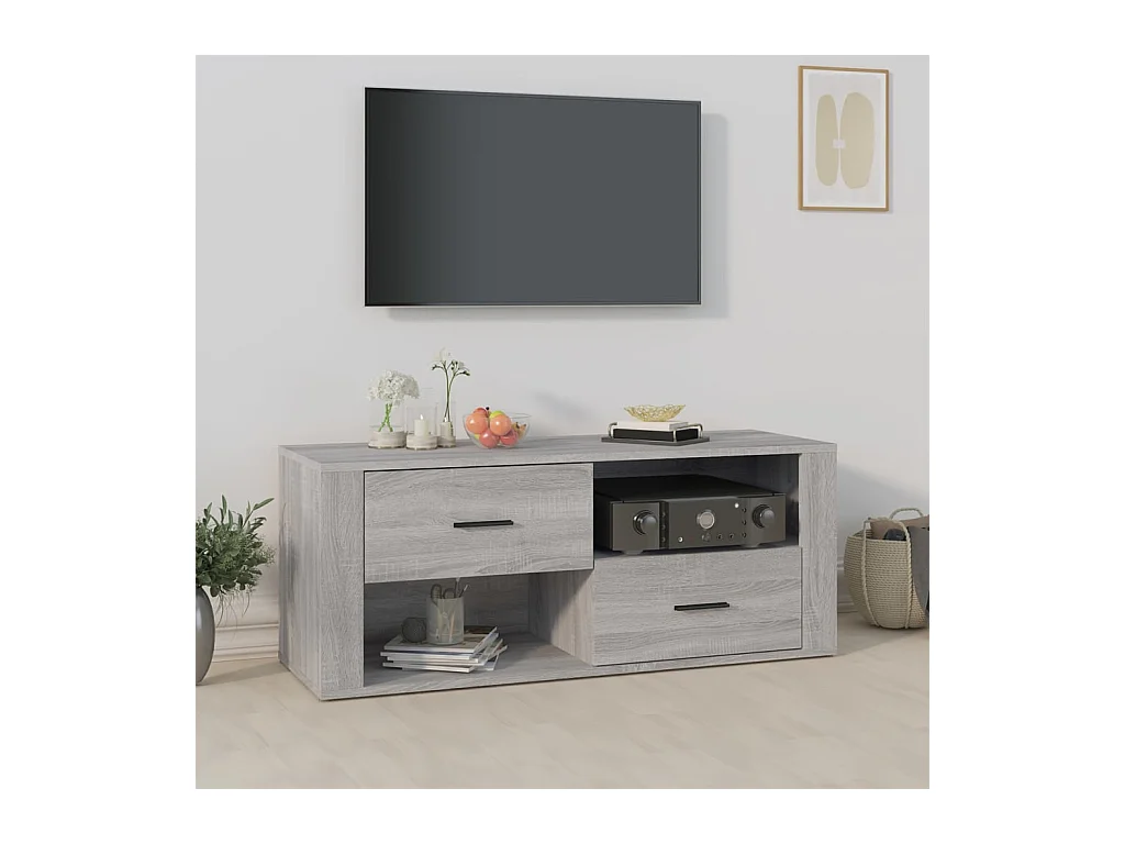 Xyra  Meuble TV Sonoma gris 100x35x40 cm Bois d'ingénierie