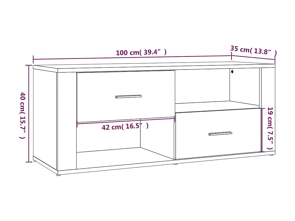 Xyra  Mueble de TV madera contrachapada gris Sonoma 100x35x40 cm