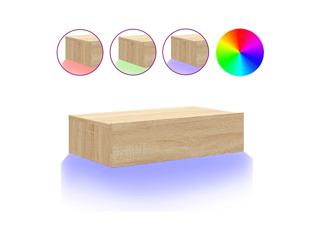 Felizia  Meuble TV avec éclairage LED chêne sonoma 60x35x15,5 cm