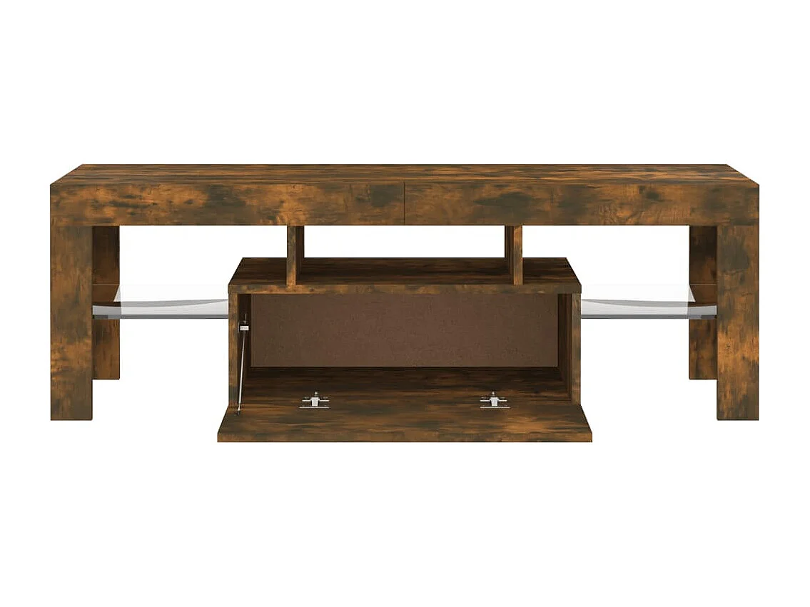 Aiden  Meuble TV avec lumières LED chêne fumé 120x35x40 cm