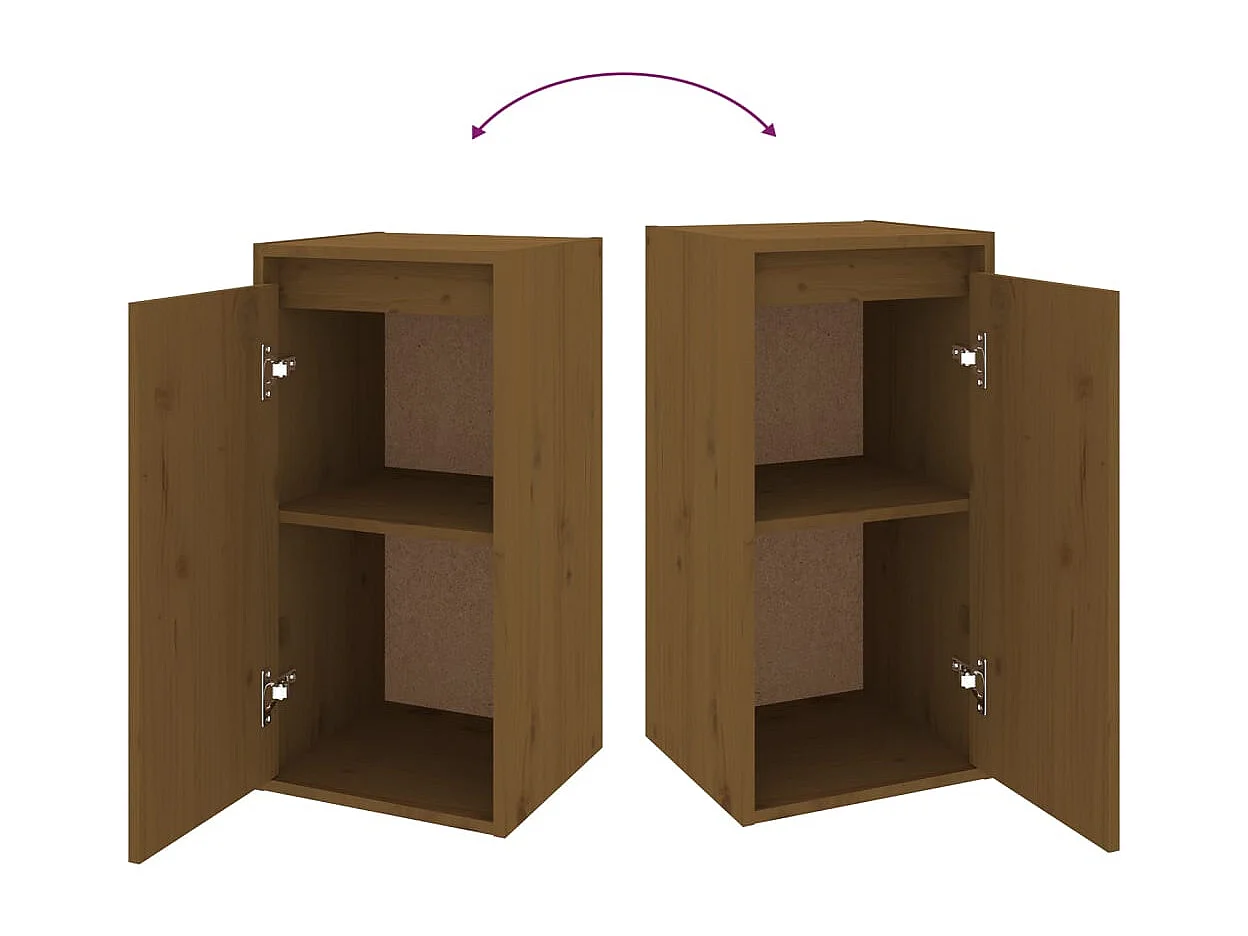 Arina  Meubles TV 5 pcs Marron miel Bois massif de pin