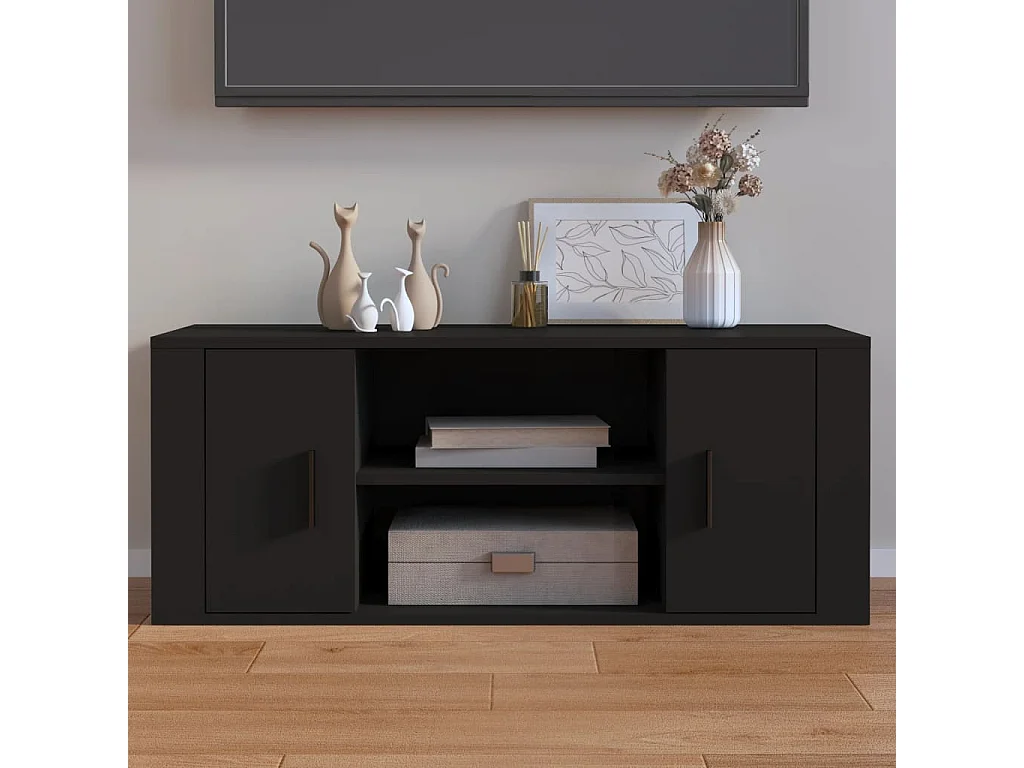 Åse Kristine  Tv-meubel 100x35x40 cm bewerkt hout zwart