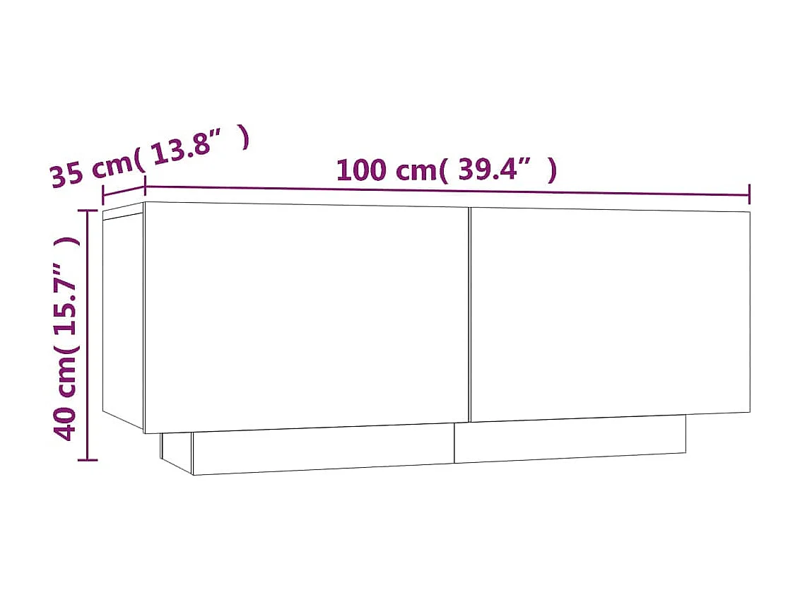 Westwego  Meuble TV Sonoma gris 100x35x40 cm Bois d'ingénierie