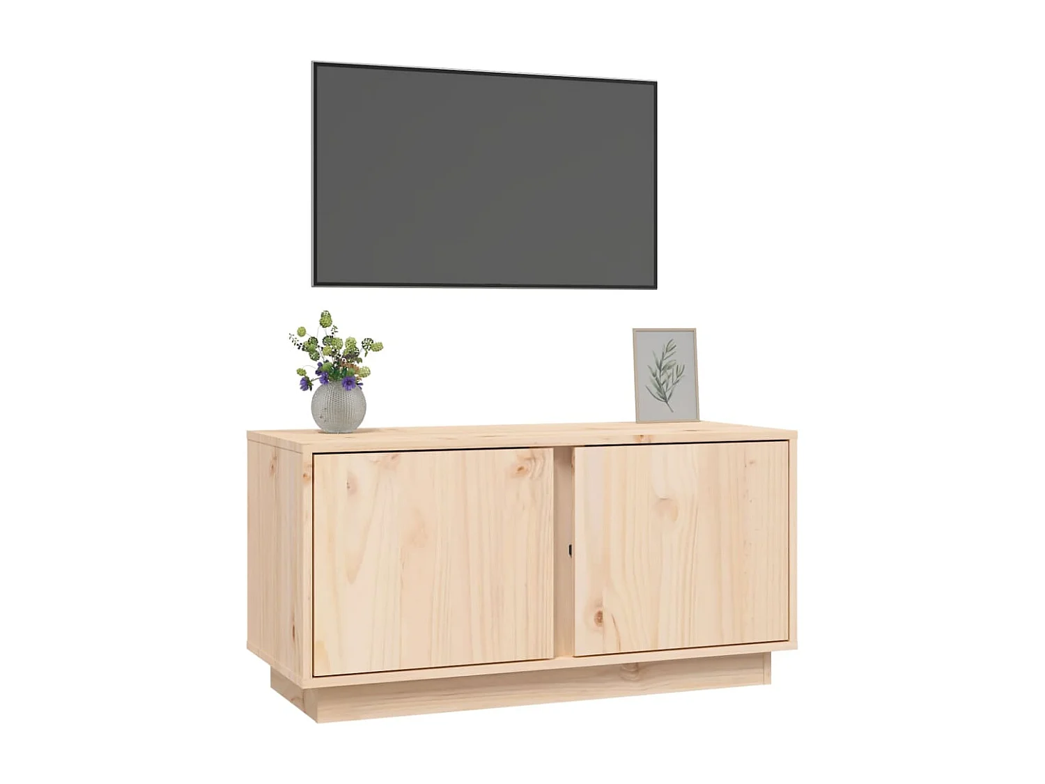 Seliron  Meuble TV 80x35x40,5 cm Bois de pin massif