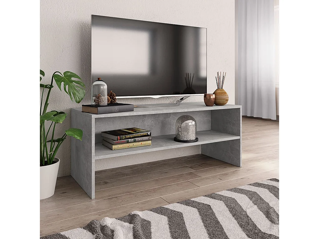 Zerina  Tv-meubel 100x40x40 cm bewerkt hout betongrijs