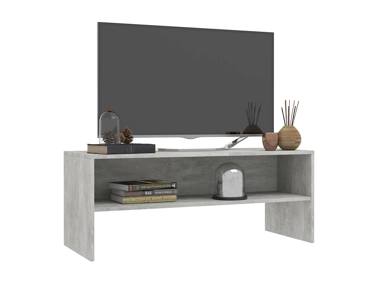 Zerina  Tv-meubel 100x40x40 cm bewerkt hout betongrijs