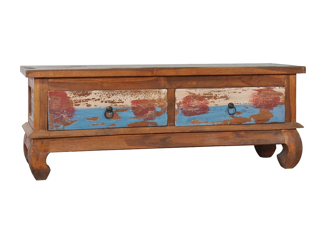 Catasauqua  Meuble TV 110x35x40 cm Bois de teck recyclé