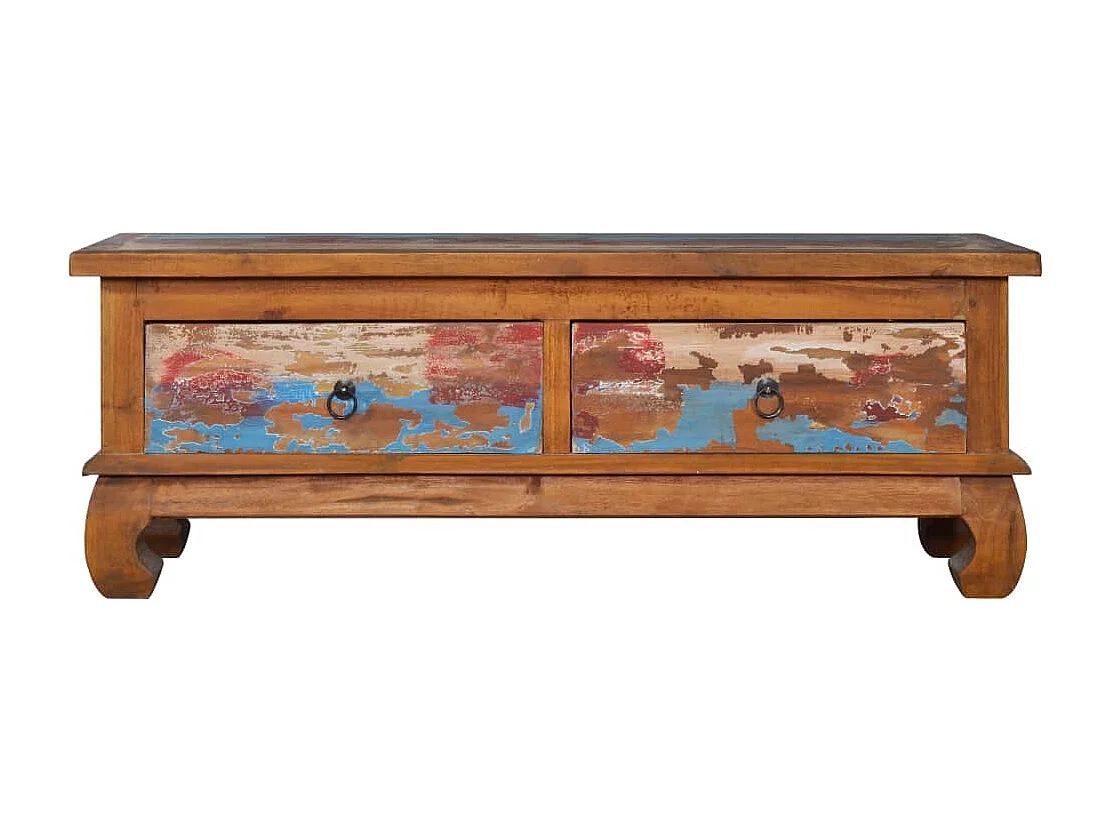 Catasauqua  Meuble TV 110x35x40 cm Bois de teck recyclé