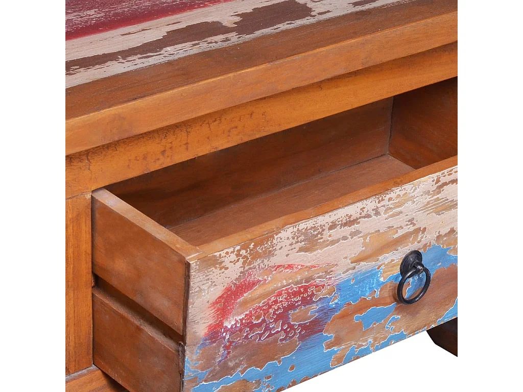 Catasauqua  Meuble TV 110x35x40 cm Bois de teck recyclé