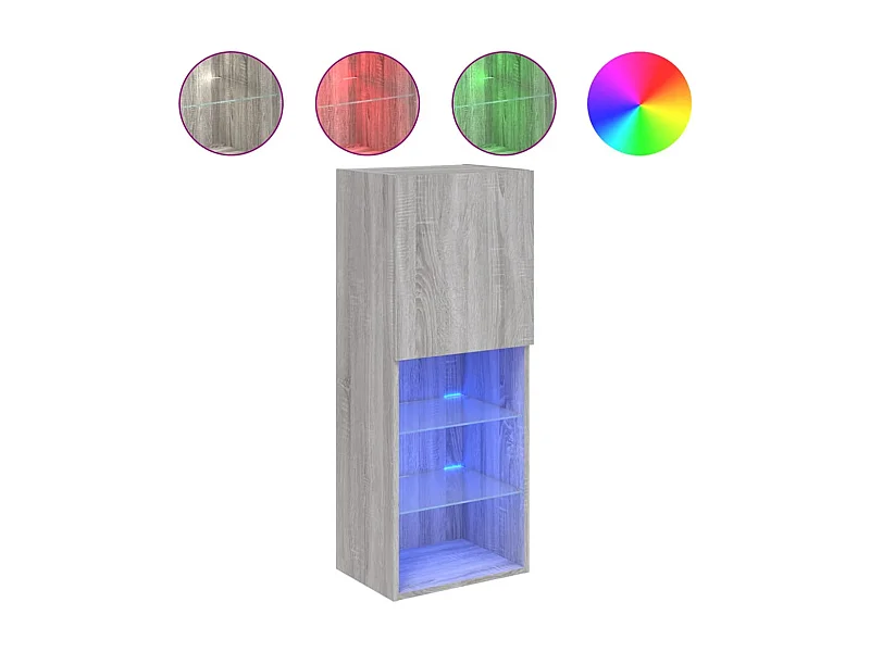 Almar  Meuble TV avec lumières LED sonoma gris 40,5x30x102 cm