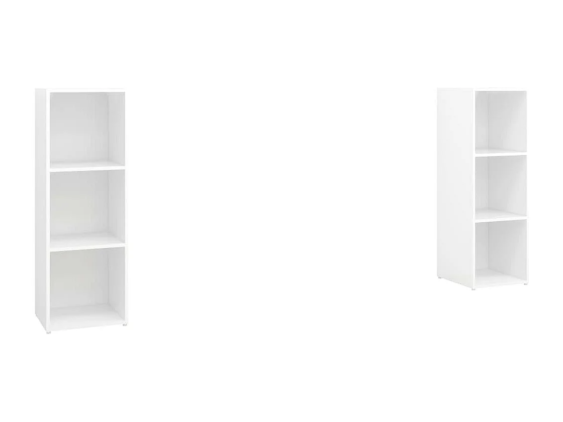 Helene  Meubles TV 2 pcs Blanc 107x35x37 cm Bois d'ingénierie