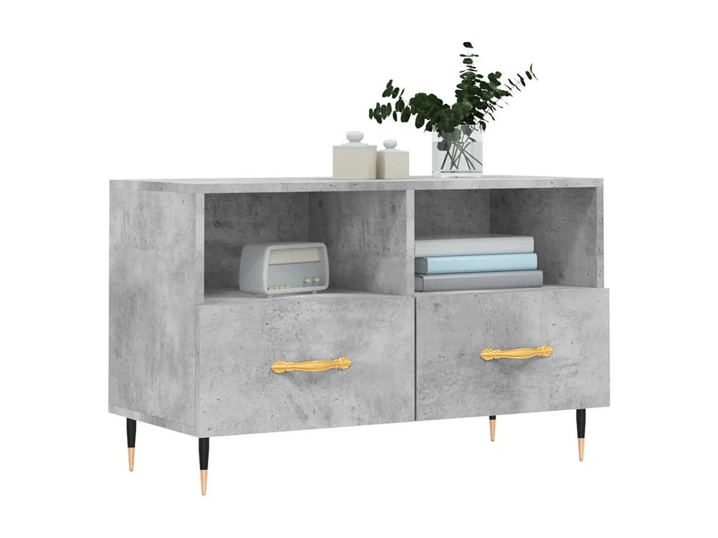 Arroyo Grande  Meuble TV Gris béton 80x36x50 cm Bois d'ingénierie