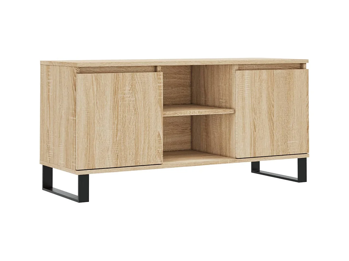 Sigtrud  Meuble TV chêne sonoma 104x35x50 cm bois d'ingénierie