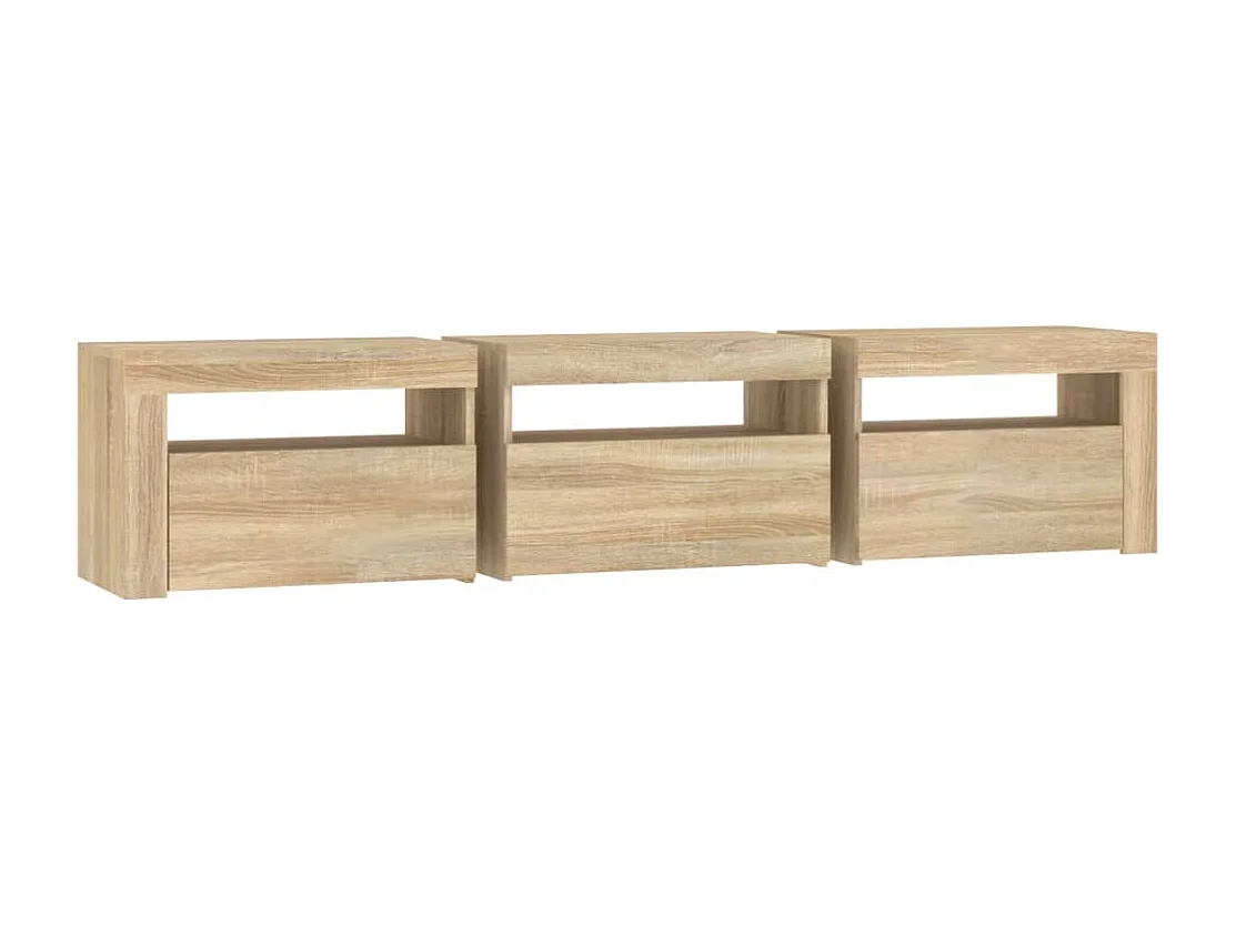 Vleteren  Tv-meubel met LED-verlichting 180x35x40 cm sonoma eikenkleurig
