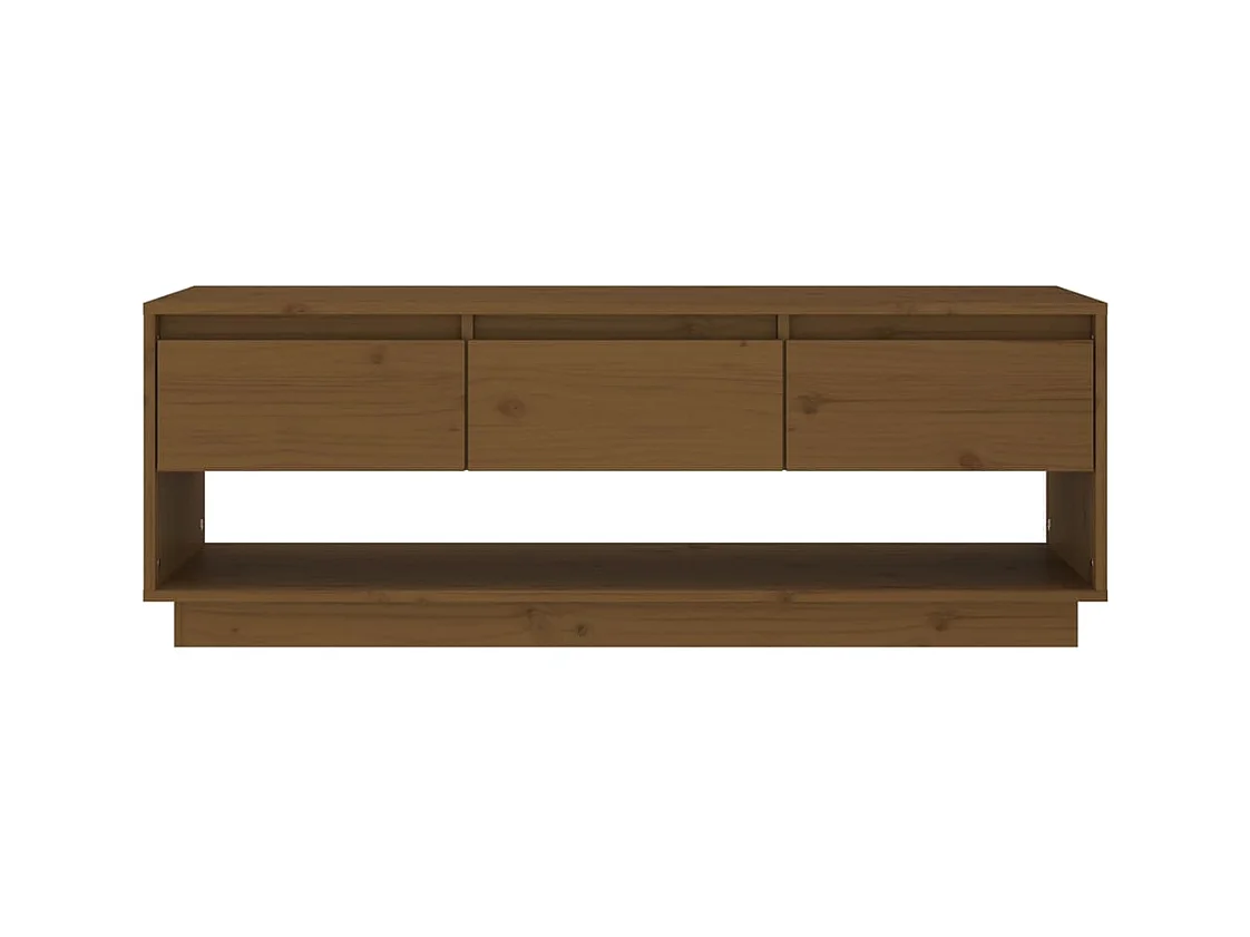 Amber  Meuble TV Marron miel 110,5x34x40 cm Bois de pin massif