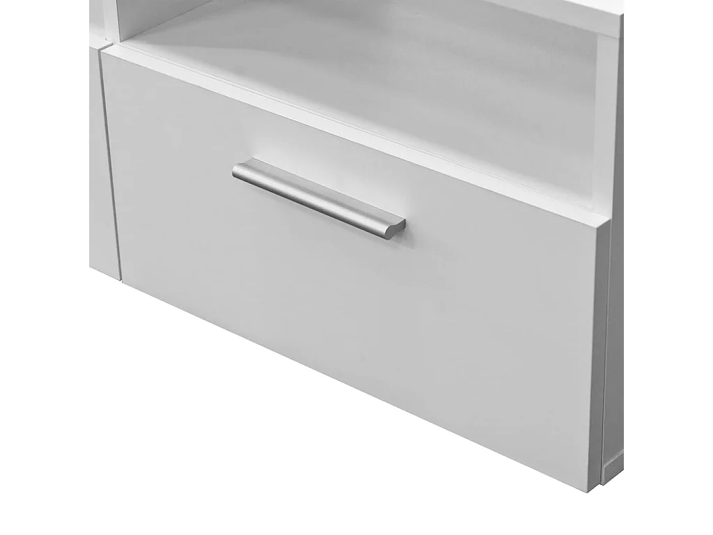 Mikkel  Meuble TV Bois d’ingénierie 95x35x36 cm Blanc