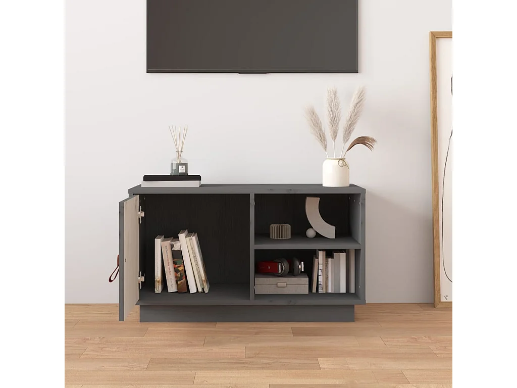 Patricia María  Tv-meubel 70x34x40 cm massief grenenhout grijs