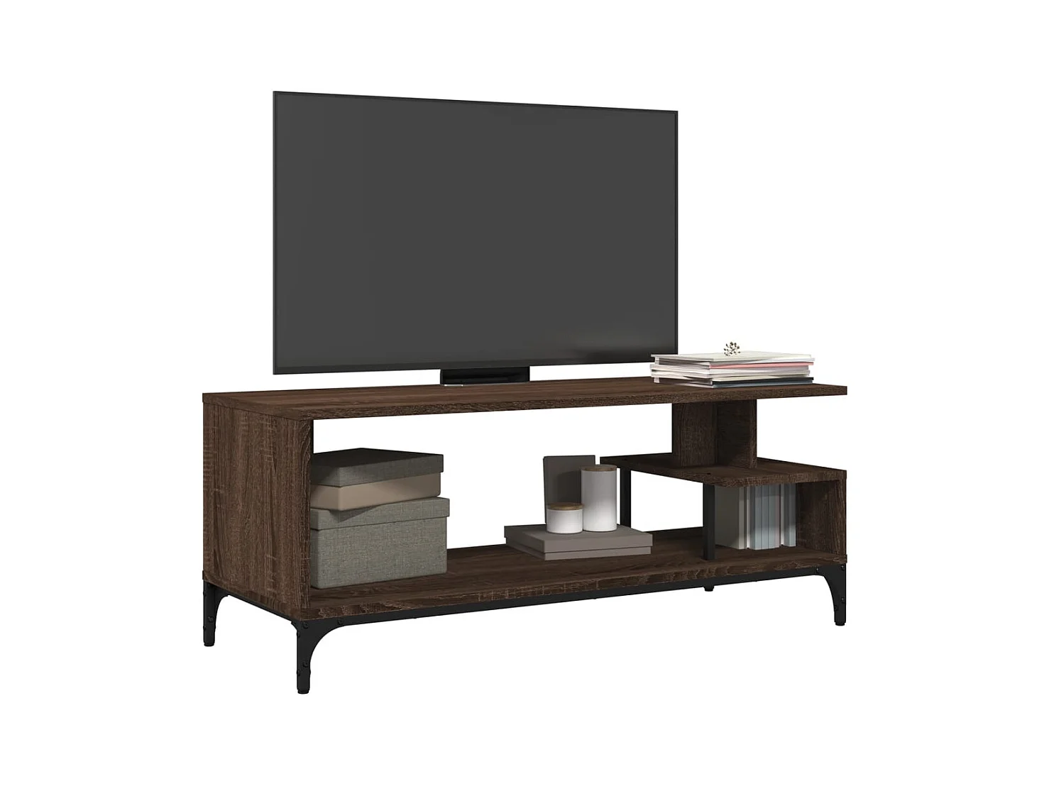 Trondheim  Tv-meubel 102x40x41 cm hout en gepoedercoat staal bruineiken