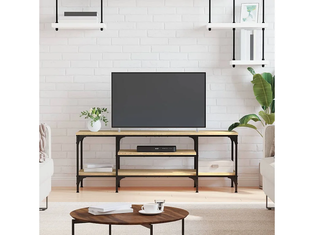 Numa  Meuble TV chêne sonoma 121x35x45 cm bois d'ingénierie et fer